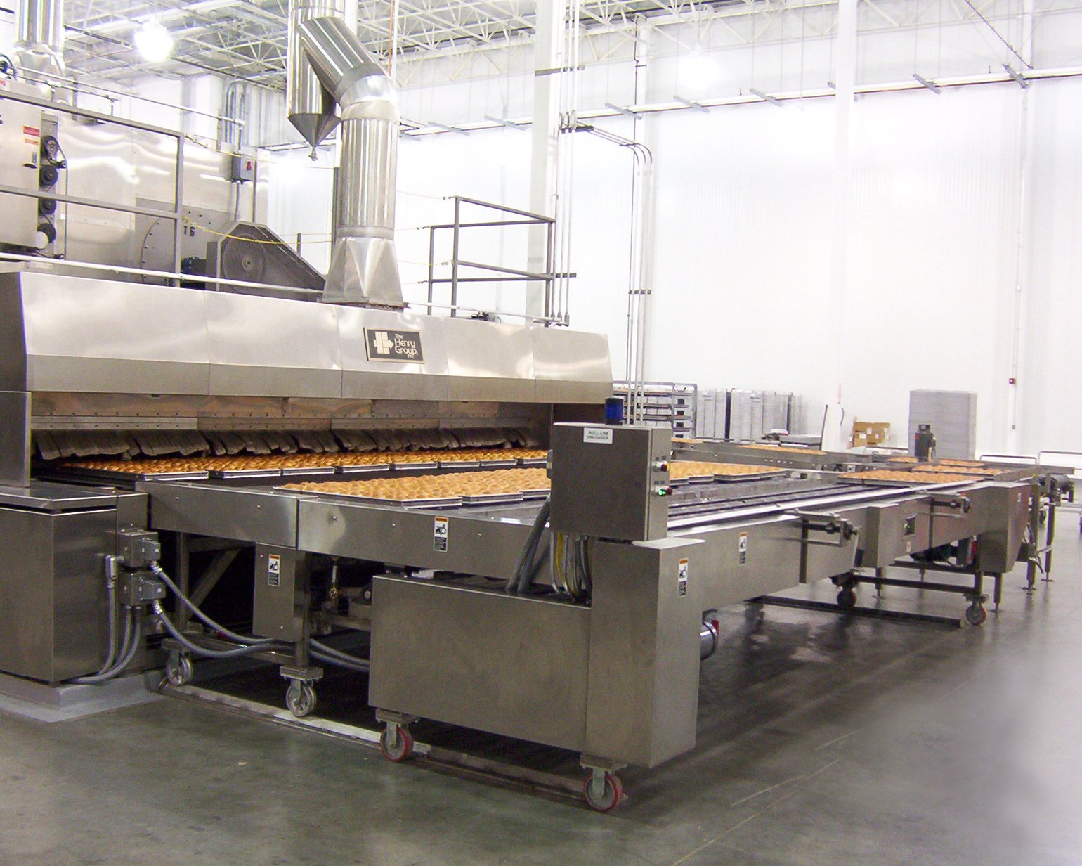 THG oven and loading equipment in an industrial bakery