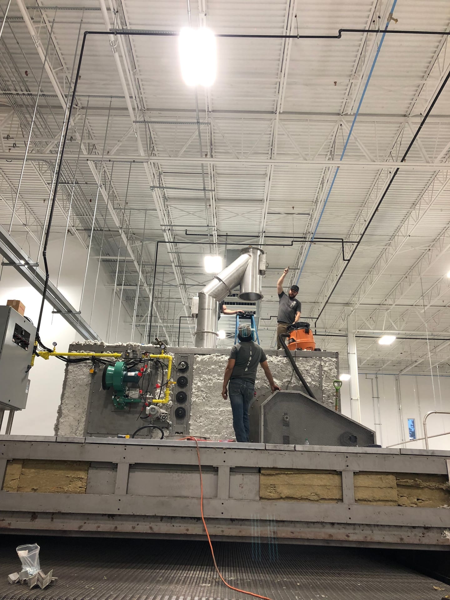 Oven assembly during an equipment installation